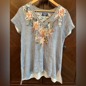 Johnny Was embroidered cotton tunic